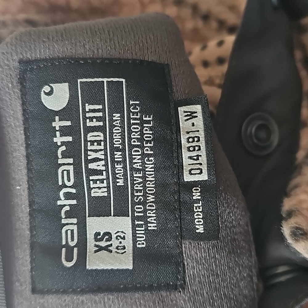 Carhartt Relaxed Fit Fleece Jacket Women's Size Xs0-2Warm Taupe Geo Aztec Snap - Picture 7 of 7